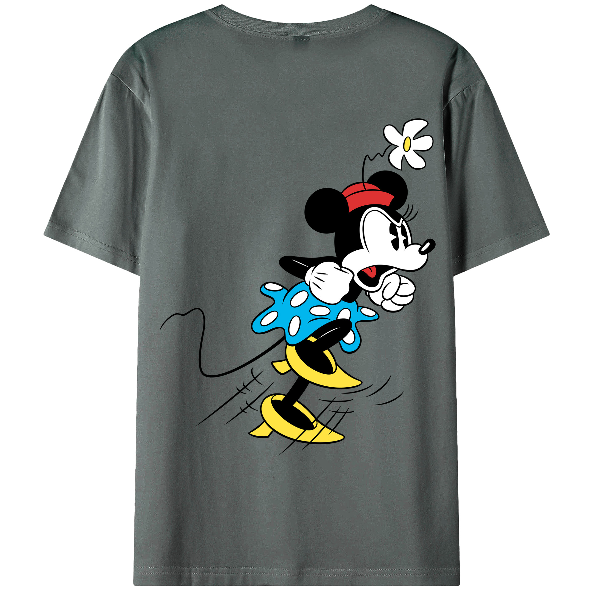 ミッキーマウス Mickey Mouse 綿100％ メンズ半袖Tシャツ（バックプリント） 通気性